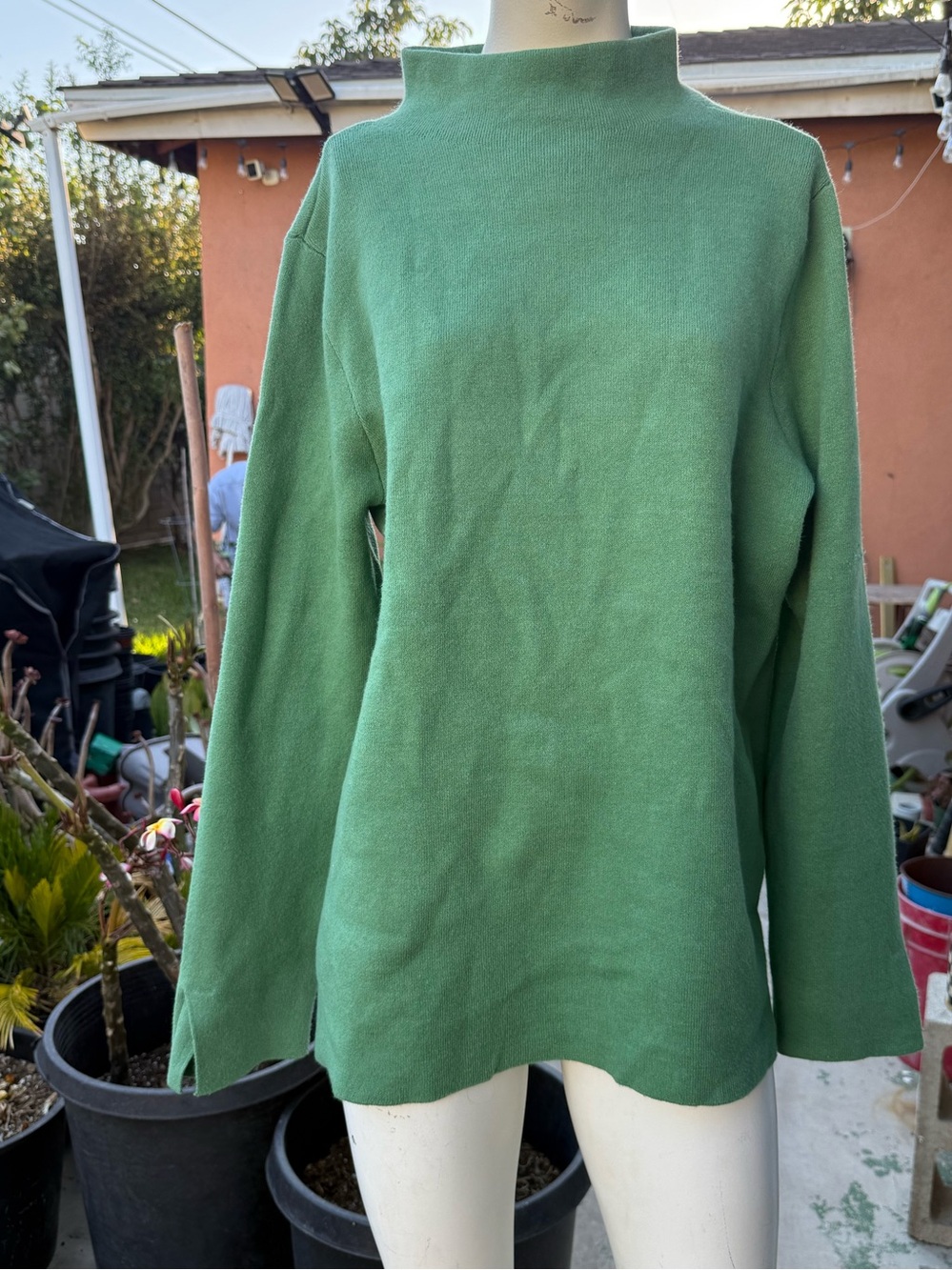 J. Jill Green Mock Neck Long-Sleeve Pullover